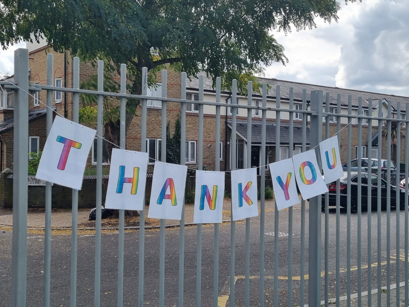 Thank you banner, presented by the School.